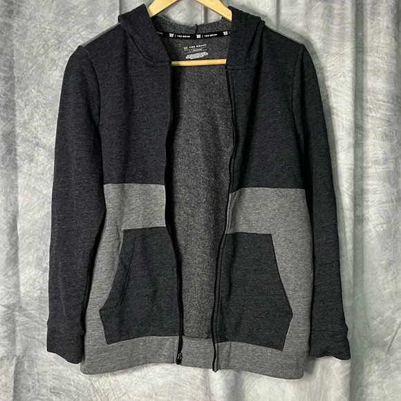 Tek Gear Dark Gray and Light Gray Fleece Lined Full Zip Hoodie - size Large - Picture 7 of 7